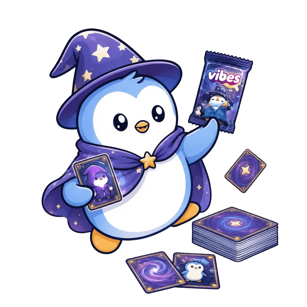 Pudgy Product Finder Vibes cards mascot